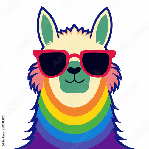Llama clipart animal vector illustration