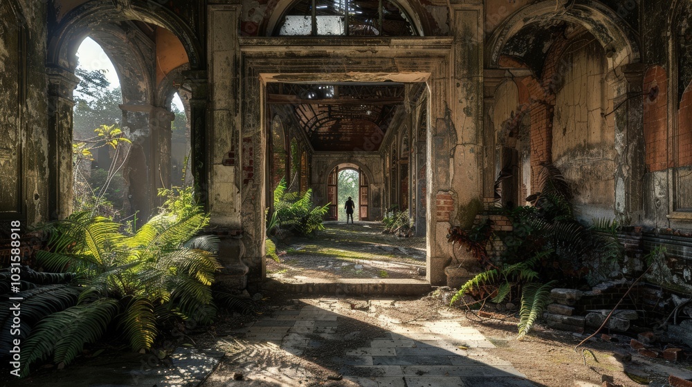 Abandoned Building with Overgrown Vegetation Abandoned Building with Overgrown Vegetation