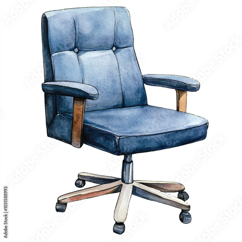 Office chair watercolor clipart illustration  (9)