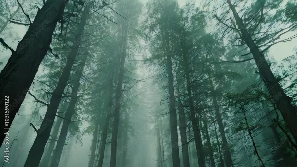 Mystic Forest: Foggy Trees,  Tranquil Nature Scene