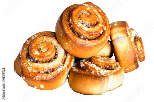 Fresh,Baked,Cinnamon,Rolls,Served,On,White,Plate.,Homemade,Cinnamon