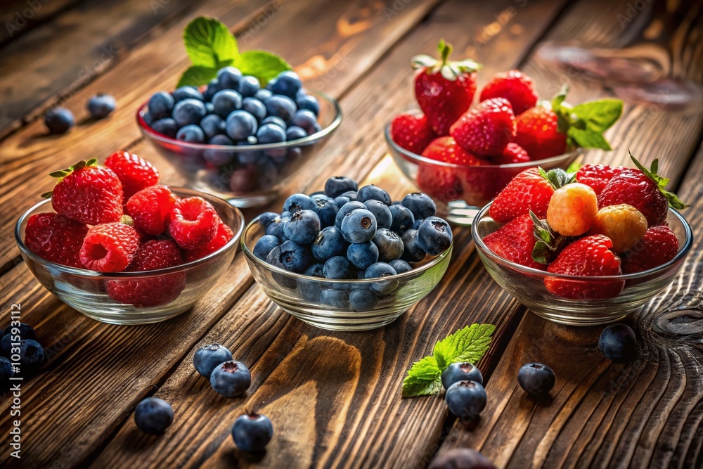 Seasonal Berries in Bowls - Fresh Fruit Still Life Photography for Food Lovers Seasonal Berries in Bowls - Fresh Fruit Still Life Photography for Food Lovers