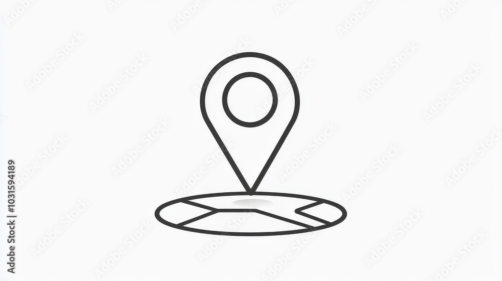 A simple map marker icon representing a business location, perfect for delivery services, online shopping, or indicating a store on a map.continuous single one line art concept. A simple map marker icon representing a business location, perfect for delivery services, online shopping, or indicating a store on a map.continuous single one line art concept.