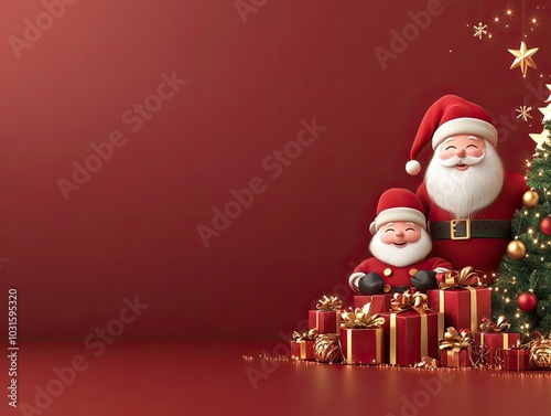 Santa Claus and Christmas Tree photo