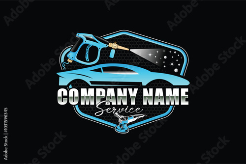 Car wash  Detailing Pressure automobile logo design