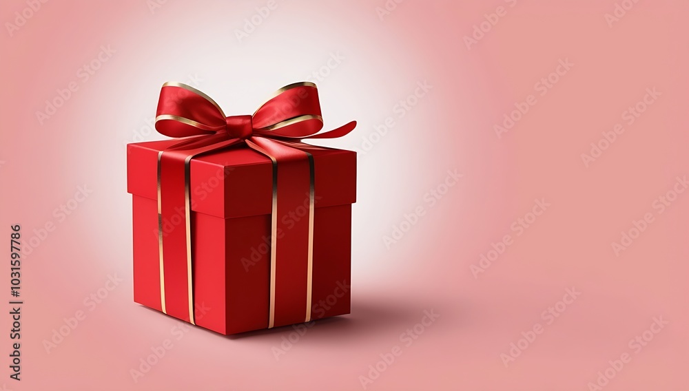 A sleek red gift box with a red ribbon bow, on a white background. Perfect for holiday themed campaigns, product promotions, or festive season marketing visuals. A sleek red gift box with a red ribbon bow, on a white background. Perfect for holiday themed campaigns, product promotions, or festive season marketing visuals.