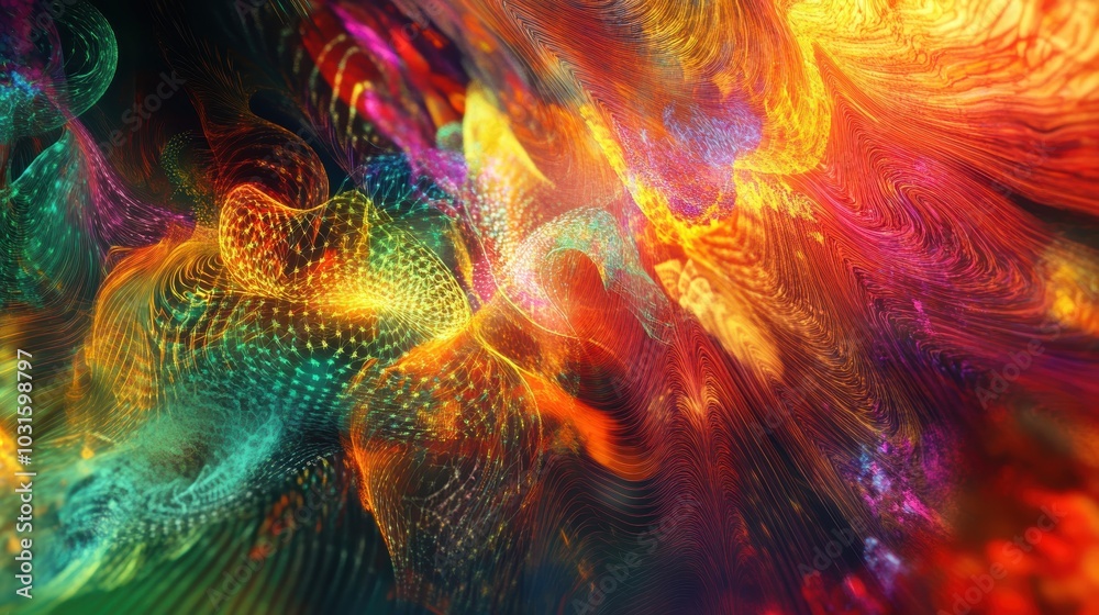 Abstract swirling colorful light patterns. Abstract swirling colorful light patterns.