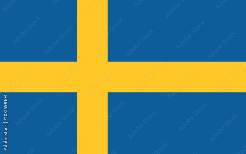 Normal flag of the European country of SWEDEN with original aspect ratio Normal flag of the European country of SWEDEN with original aspect ratio