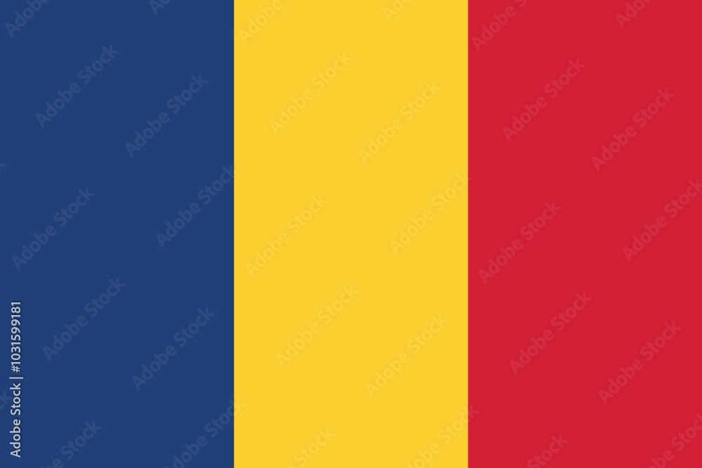 Normal flag of the European country of ROMANIA with original aspect ratio Normal flag of the European country of ROMANIA with original aspect ratio