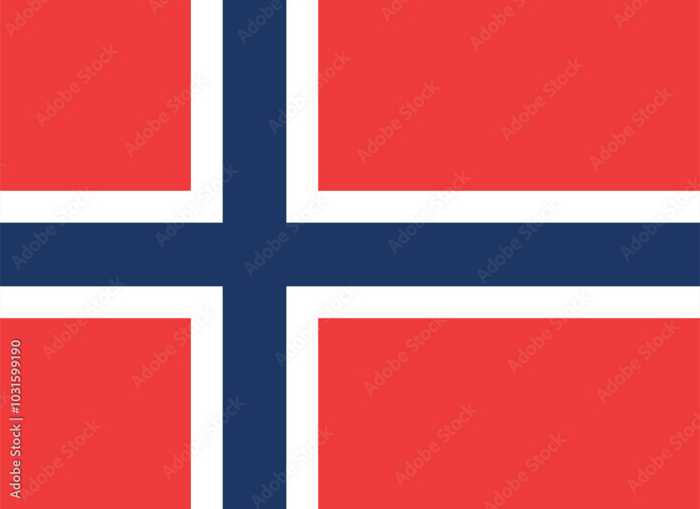 Naklejka premium Normal flag of the European country of NORWAY with original aspect ratio