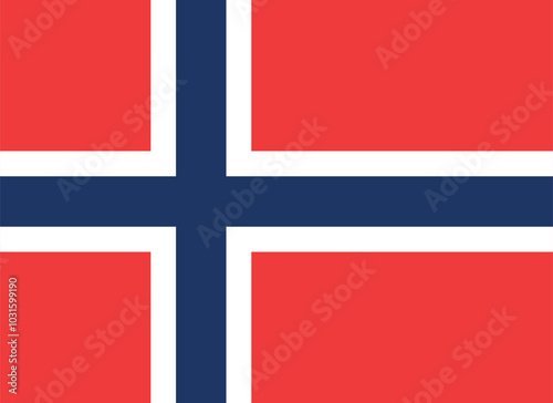Normal flag of the European country of NORWAY with original aspect ratio