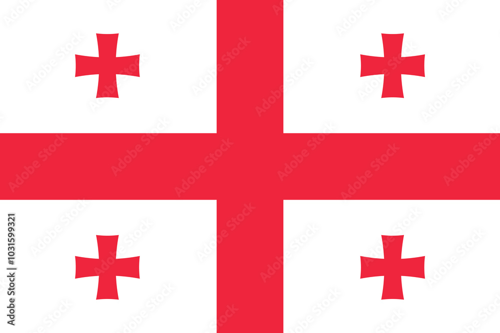 Normal flag of the European country of GEORGIA with original aspect ratio Normal flag of the European country of GEORGIA with original aspect ratio