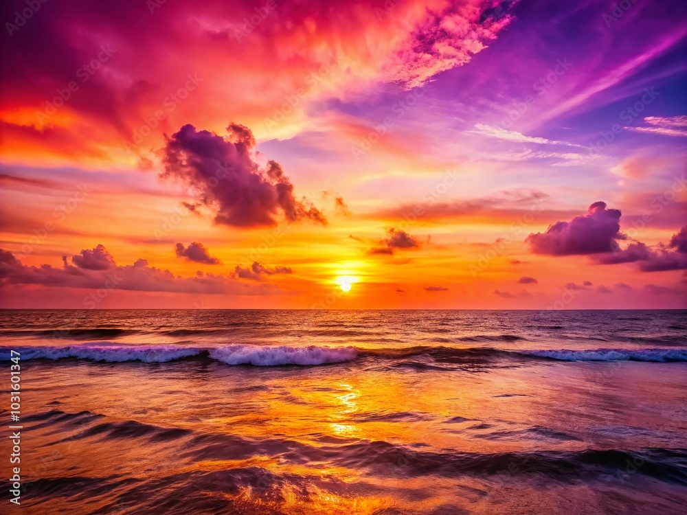 Obraz premium Serene Sri Lanka Sunset over Ocean - Minimalist Photography
