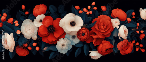 Floral patterns with glitchinspired distortions, groundbreaking florals texture, modern surreal botanical design photo