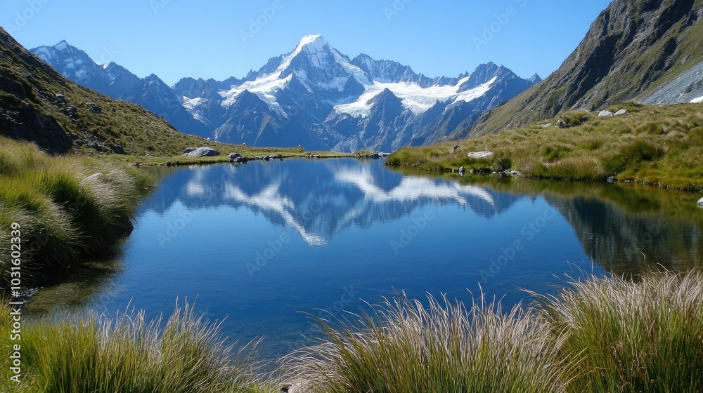 Mountain Reflection in Still Water, Serenity in Nature's Embrace Mountain Reflection in Still Water, Serenity in Nature's Embrace
