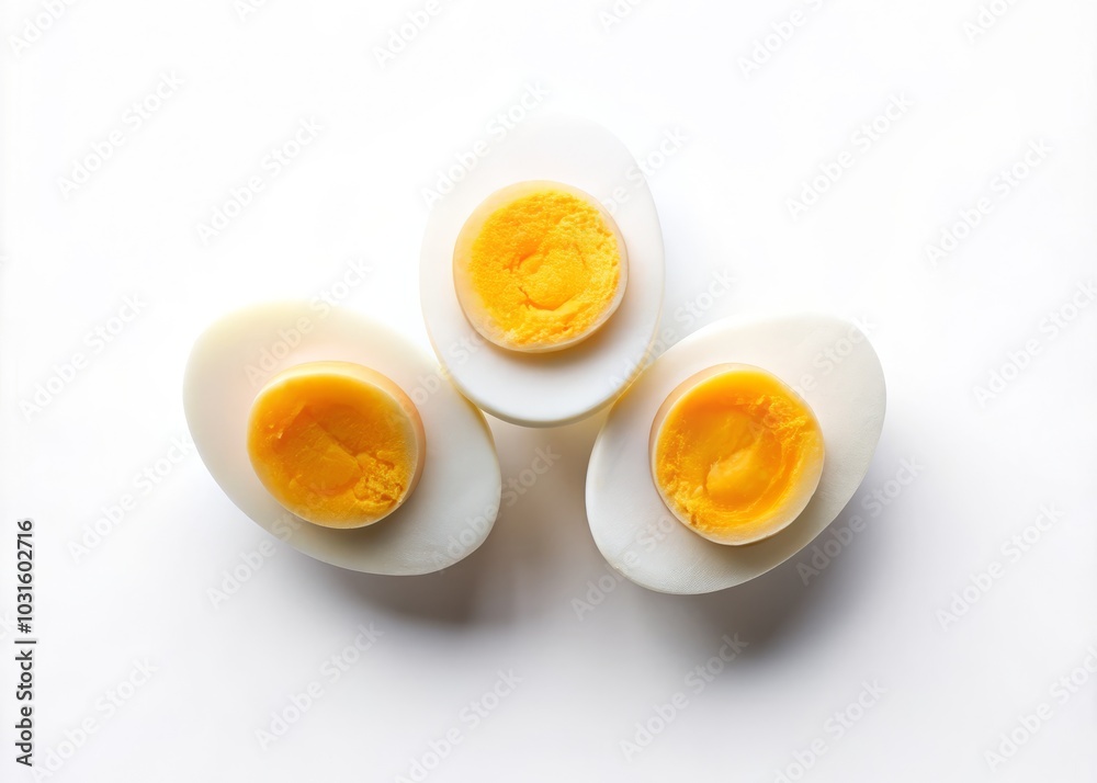 Minimalist Hard Boiled Eggs Isolated on White Background - Perfect for Culinary Art, Healthy Eating, Food Photography, Cooking Inspiration, and Minimalism Aesthetic Minimalist Hard Boiled Eggs Isolated on White Background - Perfect for Culinary Art, Healthy Eating, Food Photography, Cooking Inspiration, and Minimalism Aesthetic