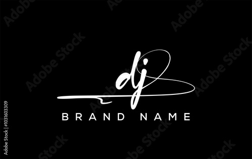 DJ letter beauty handwriting vector logo.