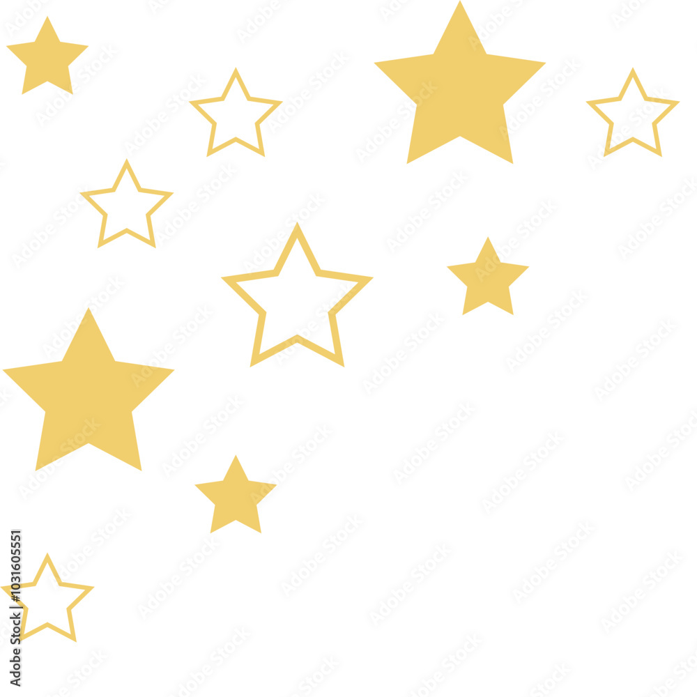 Gold Sparkling Star Corner Gold Sparkling Star Corner