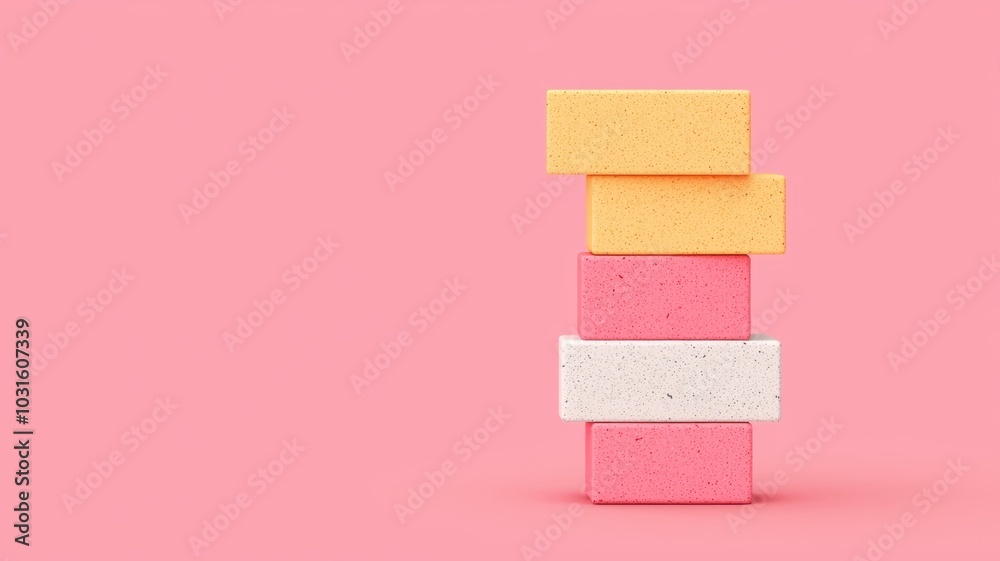 Building Blocks of Financial Success: Savings, Investments, and Debt Repayment in Flat Design with Copy Space Building Blocks of Financial Success: Savings, Investments, and Debt Repayment in Flat Design with Copy Space