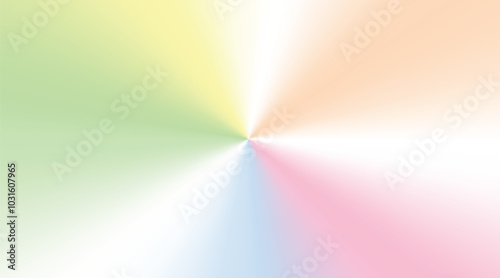 Pastel rainbow conic gradient blending from the center, editable vector illustration background 