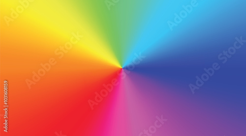 Rainbow conic radial gradient background for vibrant and colorful backdrop, wallpaper, cover design