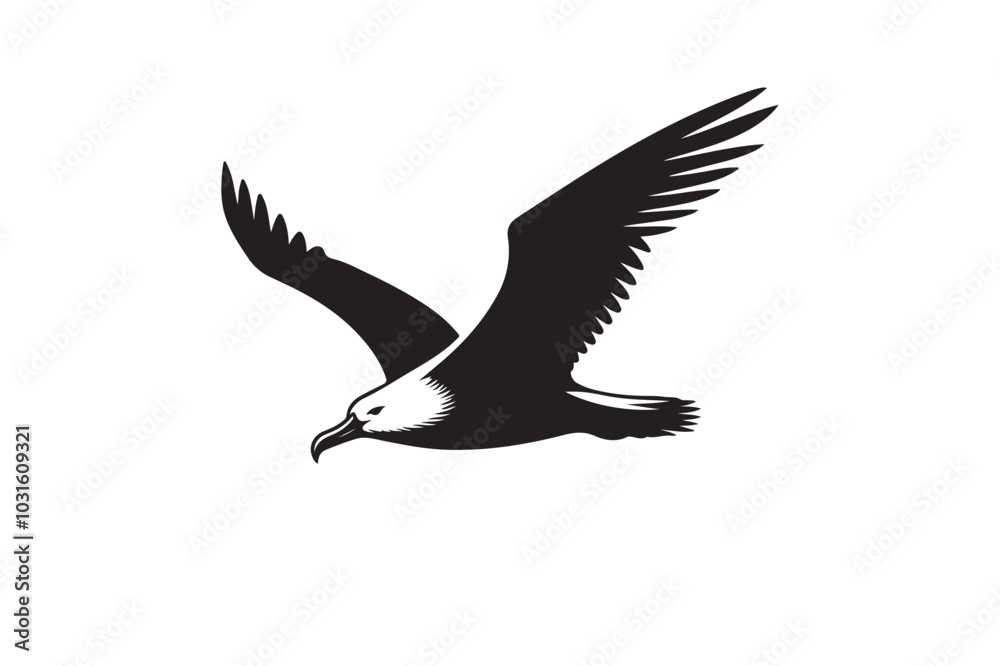 Fototapeta premium Albatross Silhouette Vector Illustration – Perfect for T-Shirts, Hoodies & Décor