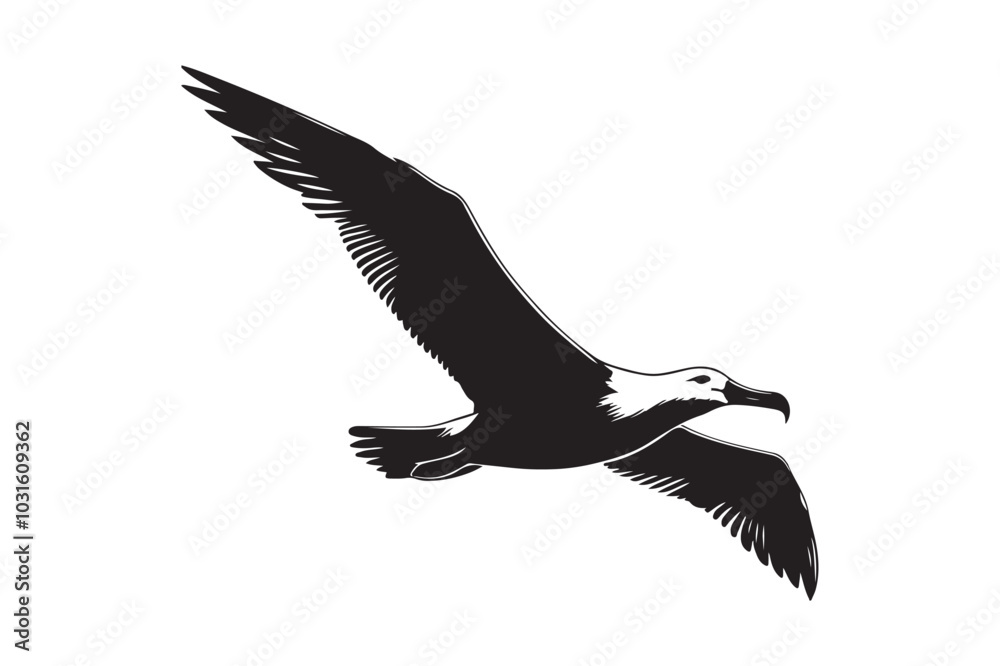 Fototapeta premium Albatross Silhouette Vector Illustration – Perfect for T-Shirts, Hoodies & Décor