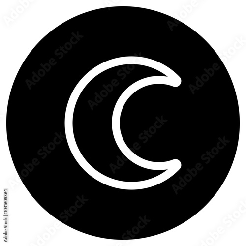 Editable vector crescent moon icon. Part of a big icon set family. Perfect for web and app interfaces, presentations, infographics, etc