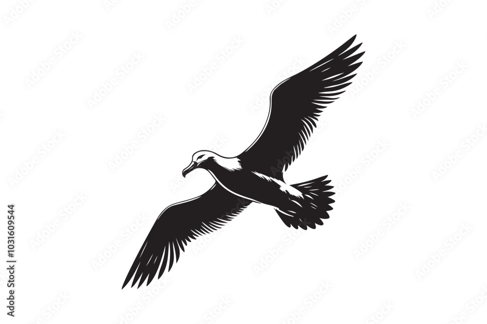 Naklejka premium Albatross Silhouette Vector Illustration – Perfect for T-Shirts, Hoodies & Décor