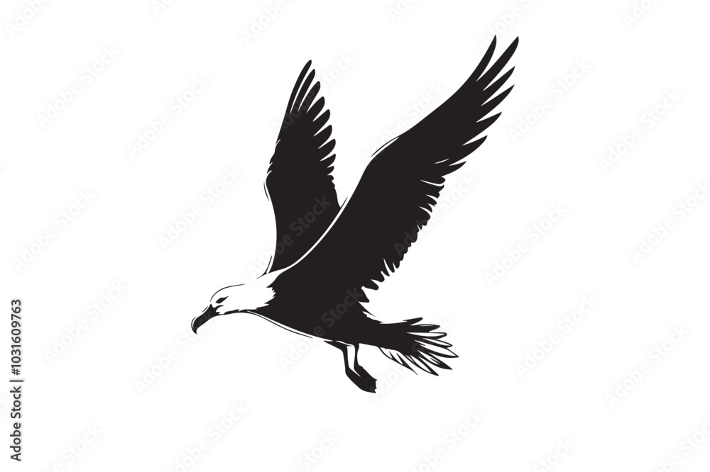 Obraz premium Albatross Silhouette Vector Illustration – Perfect for T-Shirts, Hoodies & Décor