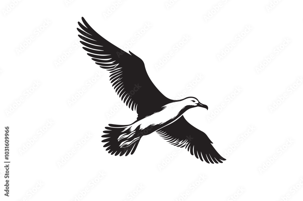 Obraz premium Albatross Silhouette Vector Illustration – Perfect for T-Shirts, Hoodies & Décor