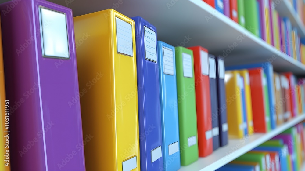 Colorful Textbooks on Bright Bookshelves Colorful Textbooks on Bright Bookshelves