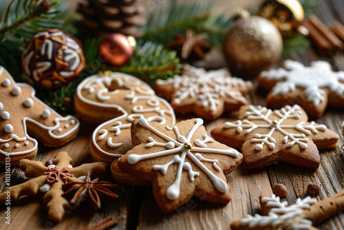 lot of gingerbreads on wooden table