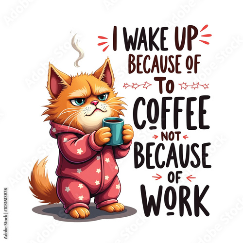 Cartoon cat T shirt design 