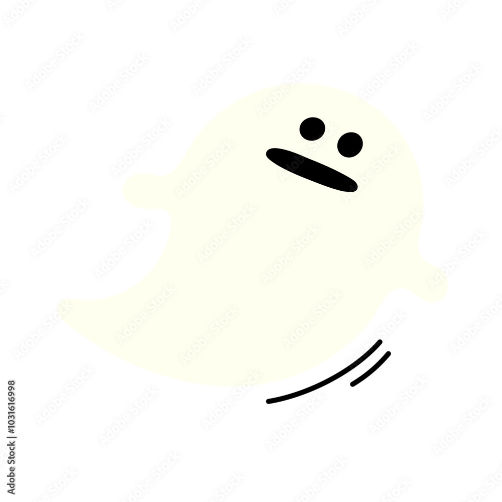 ぼーっとした顔の浮遊している白いオバケ ぼーっとした顔の浮遊している白いオバケ