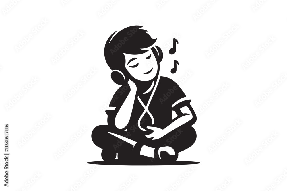 A picture of a person wearing headphones and holding a phone 12.eps A picture of a person wearing headphones and holding a phone 12.eps