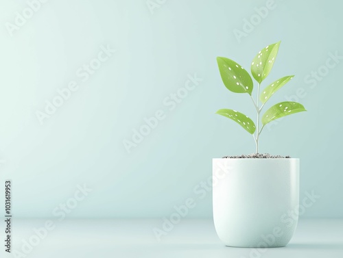 Elegant Green Plant Growing in a Modern Pot, Showcasing Lush Foliage and Natural Beauty for Home Decor and Indoor Gardening Enthusiasts