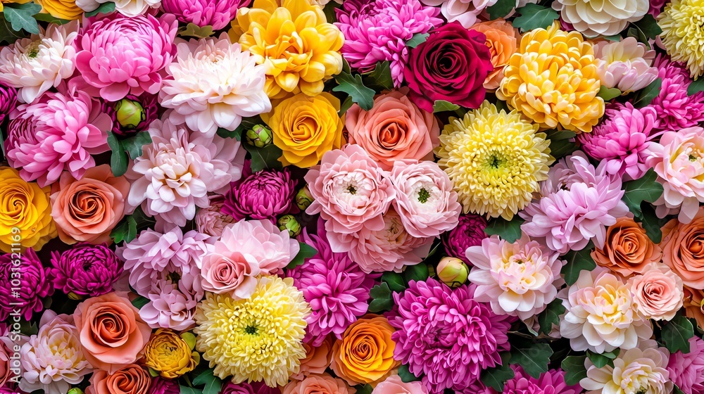 A vibrant floral arrangement featuring a variety of colorful flowers in shades of pink, yellow, and white. A vibrant floral arrangement featuring a variety of colorful flowers in shades of pink, yellow, and white.