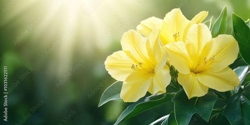 Obraz premium Vibrant Yellow Flowers Blooming in Sunlight Garden Photography