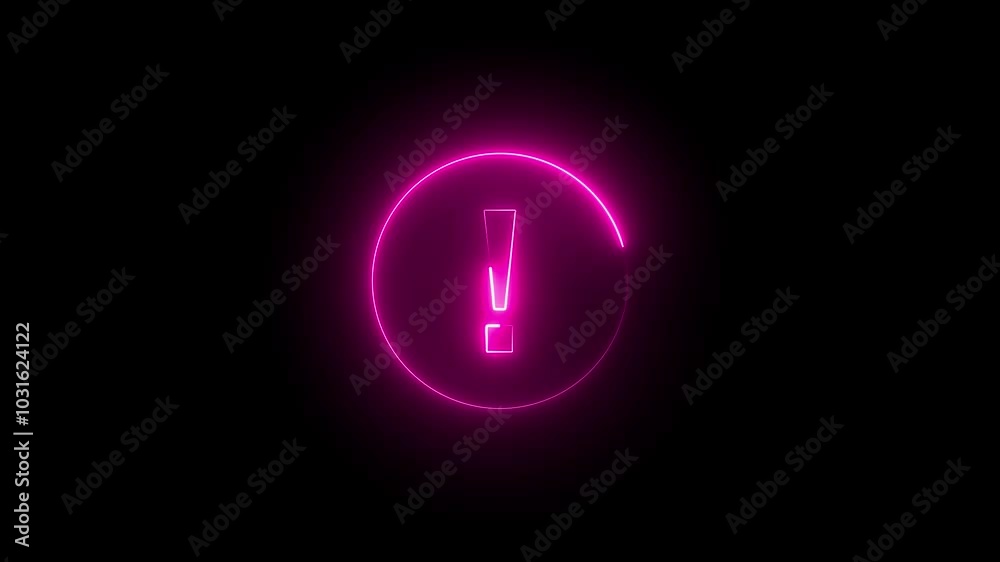 Futuristic glowing exclamation mark with plexus lines and glitter particles. Realistic bright night signboard. . Futuristic glowing exclamation mark with plexus lines and glitter particles. Realistic bright night signboard. .