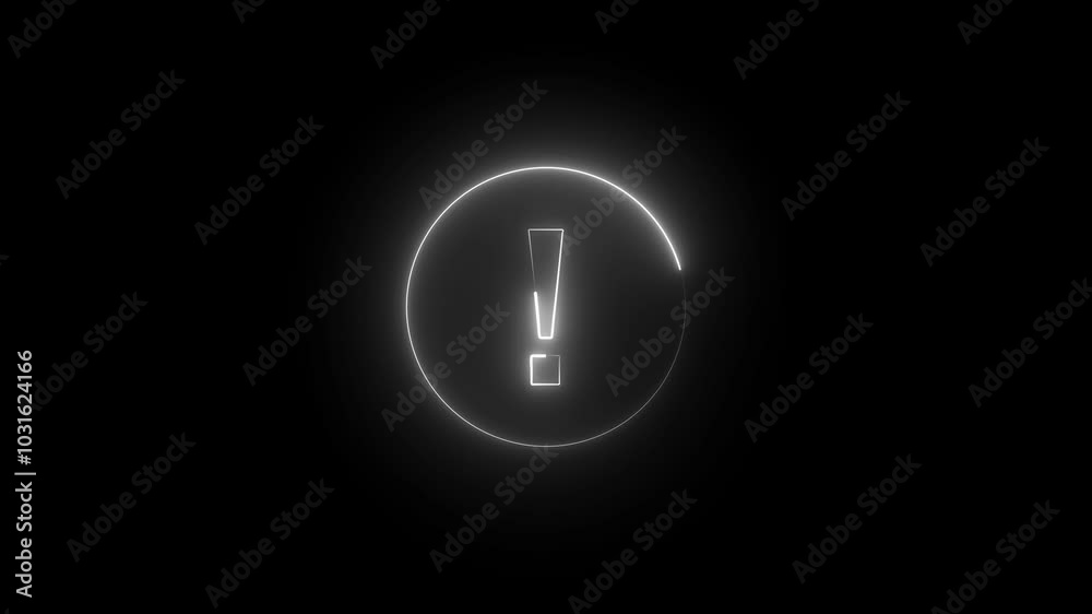 Futuristic glowing exclamation mark with plexus lines and glitter particles. Realistic bright night signboard. . Futuristic glowing exclamation mark with plexus lines and glitter particles. Realistic bright night signboard. .