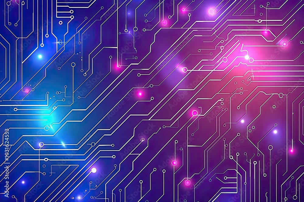 Abstract digital circuit design with vibrant colors, showcasing technology and modernity in a mesmerizing background. Abstract digital circuit design with vibrant colors, showcasing technology and modernity in a mesmerizing background.