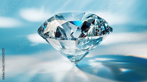 A sparkling diamond symbolizes elegance and luxury, reflecting light beautifully.