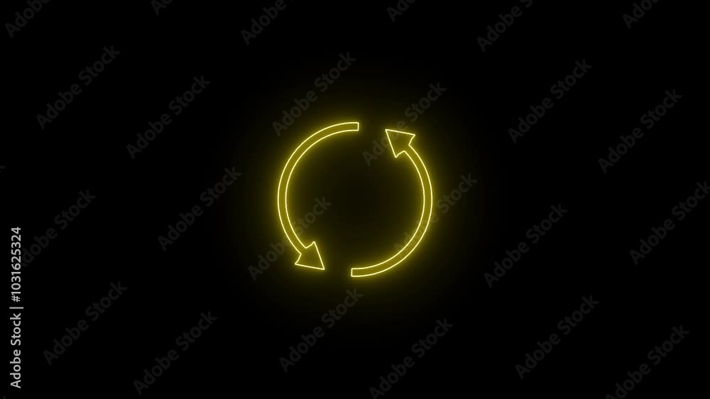 Neon refresh sign icon with Circle arrow rotation animated . Use for your content video, streaming, promotion, gaming, Neon refresh sign icon with Circle arrow rotation animated . Use for your content video, streaming, promotion, gaming,