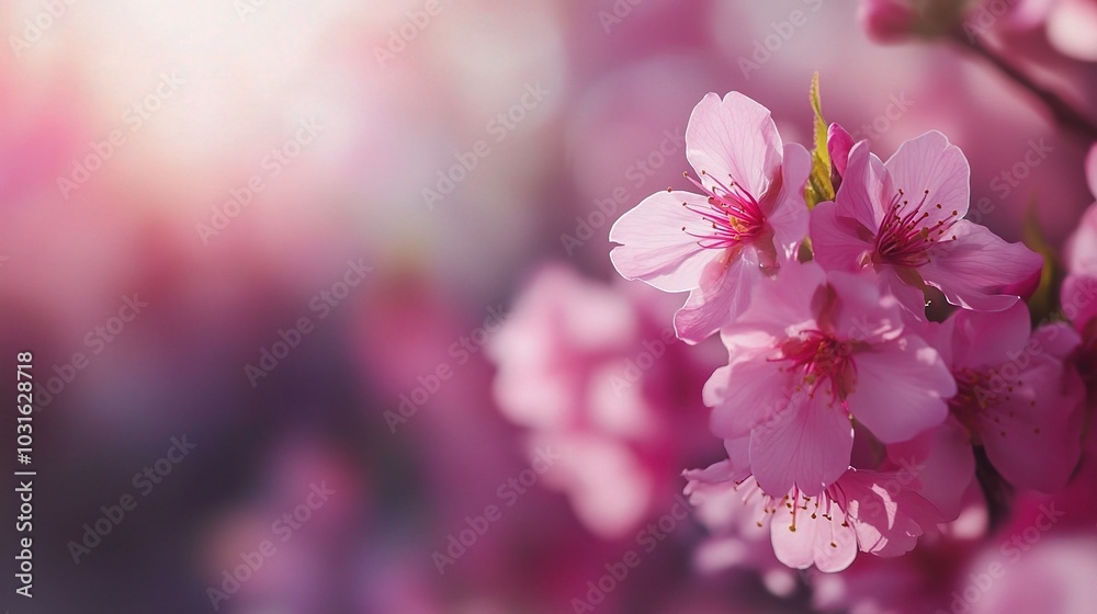 Fototapeta premium Delicate Pink Cherry Blossoms in Soft Light