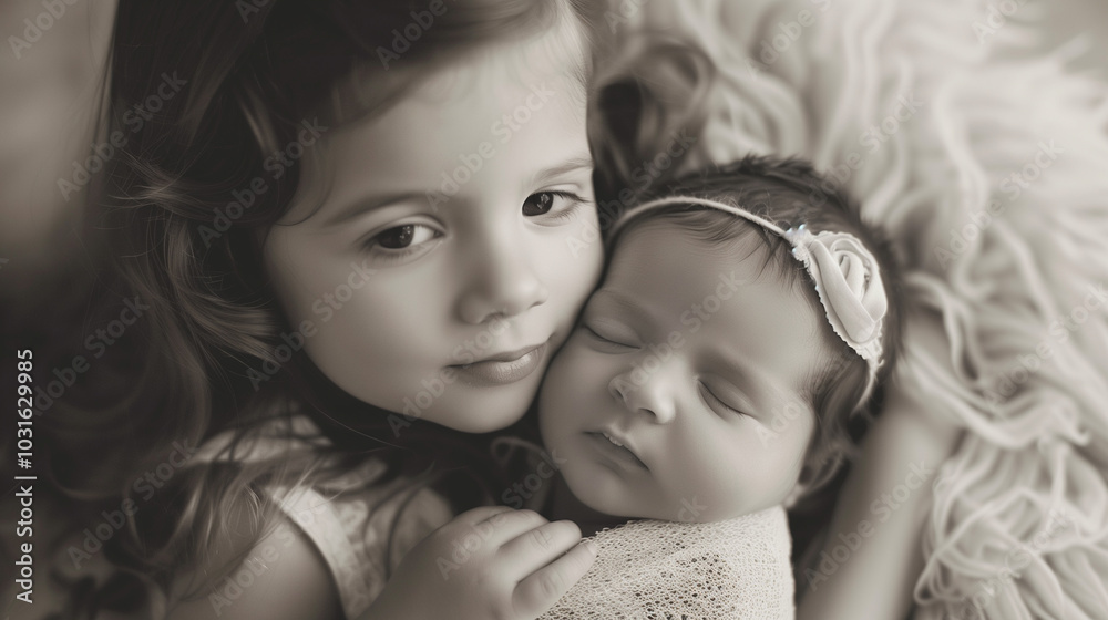 little girl kissing new newborn sibling little girl kissing new newborn sibling