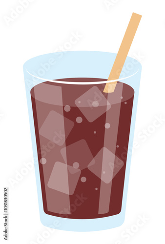 vector illustration of a glass of coffee with ice for banners, cards, flyers, social media wallpapers, etc.