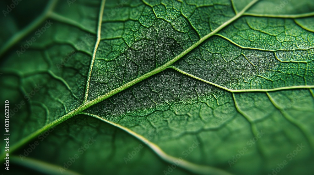 Close-Up of Intricate Green Leaf Texture Close-Up of Intricate Green Leaf Texture
