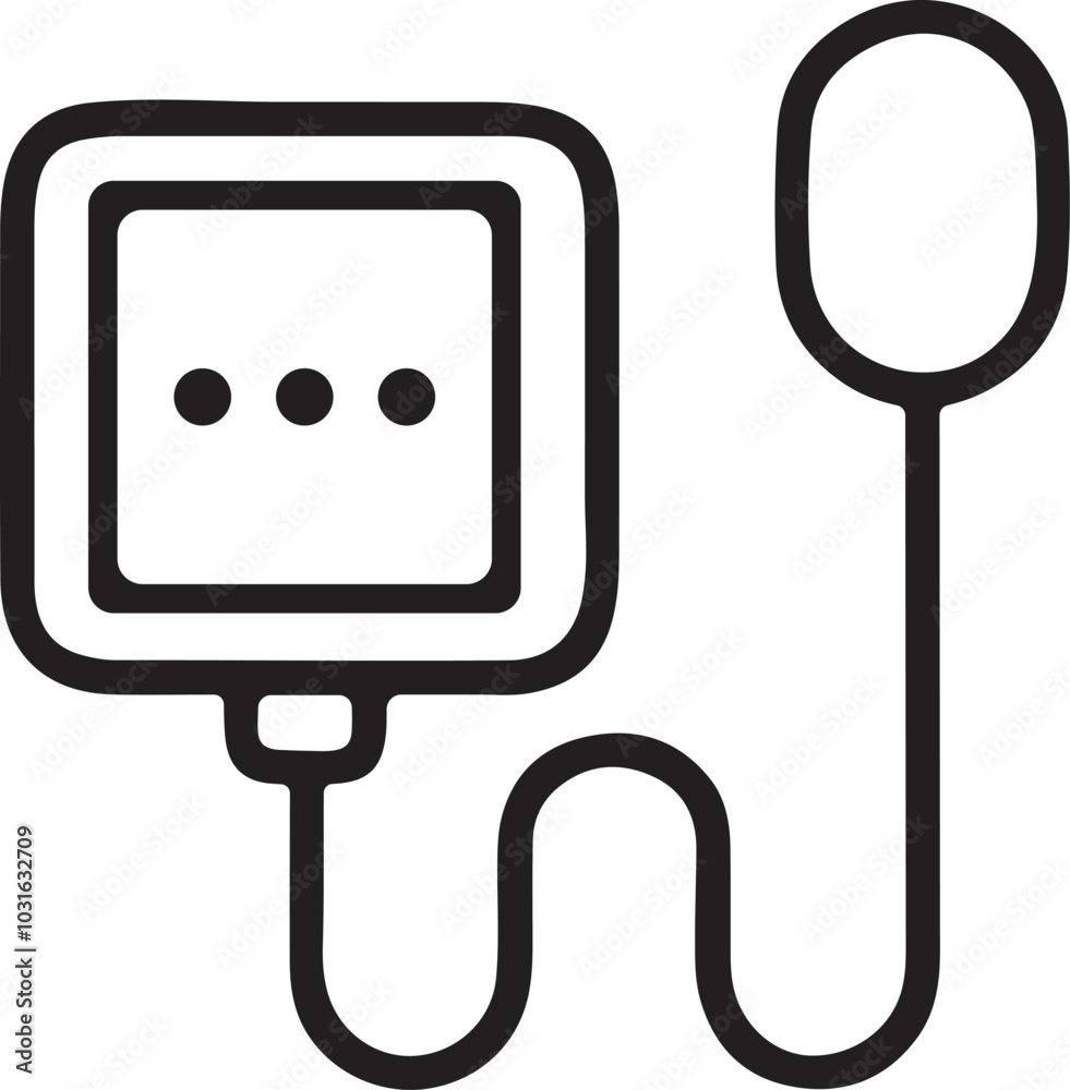 Blood Pressure Monitor Outline Vector Icon. Blood Pressure Monitor Outline Vector Icon.