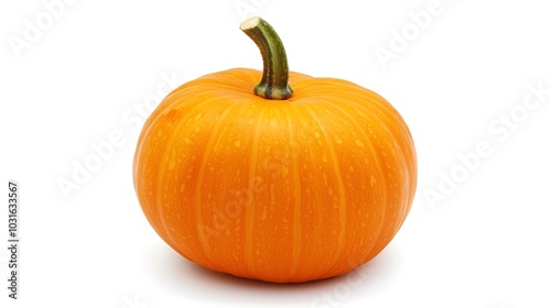 Small Orange Pumpkin with Green Stem